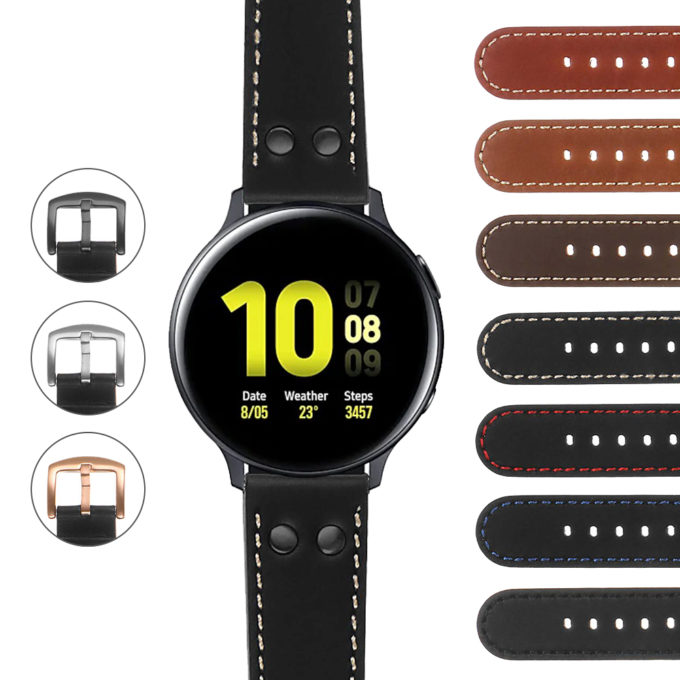 S6.ds15 Gallery DASSARI Leather Pilot Strap For Samsung Galaxy Watch Active2