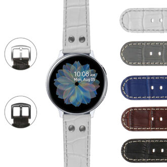 S6.ds16 Gallery DASSARI Croc Embossed Leather Pilot Strap For Samsung Galaxy Watch Active2