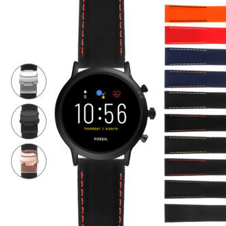 Fos.pu12 Gallery Rubber Strap With Deployant Clasp For Fossil Gen 5 Smartwatch