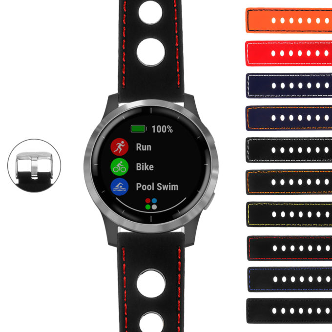 G.pu11 Gallery Rubber Rally Strap For Garmin Vivoactive 4