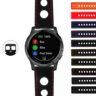 G.pu11.mb Gallery Rubber Rally Strap With Black Buckle For Garmin Vivoactive 4