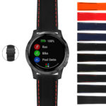 G.pu12.mb Gallery Rubber Strap With Black Deployant Clasp For Garmin Vivoactive 4