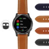 G.sw.l2.mb Gallery DASSARI Italian Leather Strap With Black Buckle For Garmin Vivoactive 4