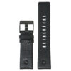 L.dz1.1.mb Main Black (Black Buckle) StrapsCo Textured Leather Watch Band Strap With Rivet For Diesel