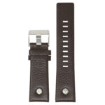 L.dz1.2 Main Brown (Silver Buckle) StrapsCo Textured Leather Watch Band Strap With Rivet For Diesel