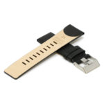 L.dz2.1 Cross Black (Silver Buckle) StrapsCo Textured Leather Watch Band Strap For Diesel