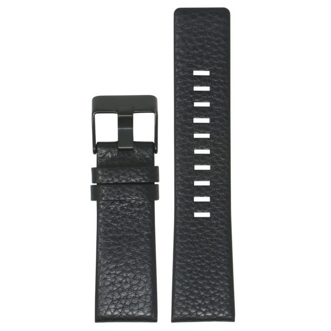 L.dz2.1.mb Main Black (Black Buckle) StrapsCo Textured Leather Watch Band Strap For Diesel
