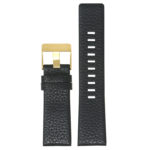 L.dz2.1.yg Main Black (Yellow Gold Buckle) StrapsCo Textured Leather Watch Band Strap For Diesel