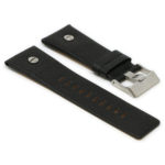 L.dz3.1 Angle Black (Silver Buckle) StrapsCo Embossed Leather Watch Band Strap With Rivet For Diesel