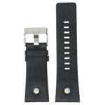 L.dz3.1 Main Black (Silver Buckle) StrapsCo Embossed Leather Watch Band Strap With Rivet For Diesel
