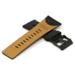 L.dz3.1.mb Cross Black (Black Buckle) StrapsCo Embossed Leather Watch Band Strap With Rivet For Diesel