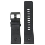 L.dz3.1.mb Main Black (Black Buckle) StrapsCo Embossed Leather Watch Band Strap With Rivet For Diesel