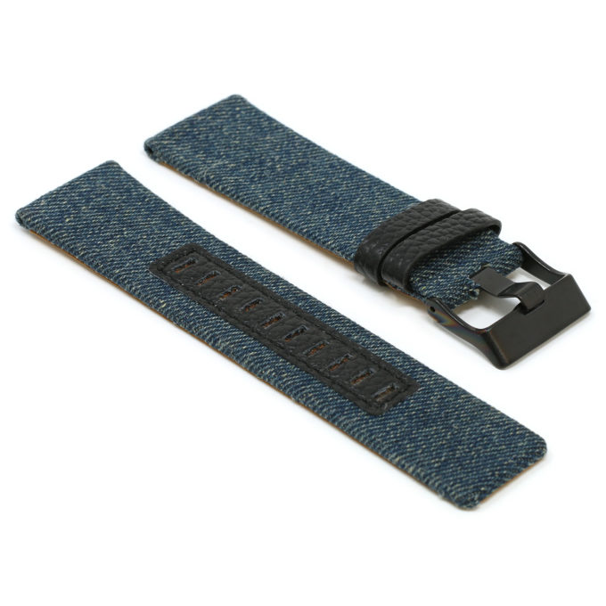 L.dz4.5.mb Angle Blue (Black Buckle) All Colors StrapsCo Denim & Leather Watch Band Strap For Diesel
