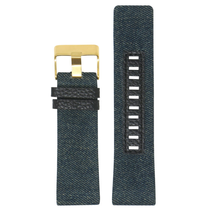 L.dz4.5.yg Main Blue (Yellow Gold Buckle) All Colors StrapsCo Denim & Leather Watch Band Strap For Diesel
