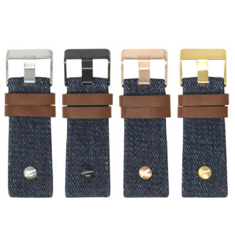 L.dz5 All Colors StrapsCo Denim & Leather Watch Band Strap With Rivet For Diesel