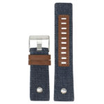 L.dz5.5 Main Blue (Silver Buckle) StrapsCo Denim & Leather Watch Band Strap With Rivet For Diesel