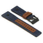 L.dz5.5.mb Angle Blue (Black Buckle) StrapsCo Denim & Leather Watch Band Strap With Rivet For Diesel