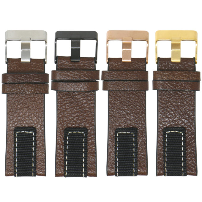 L.dz6 All Colors StrapsCo Pebbled Leather & Nylon Watch Band Strap For Diesel