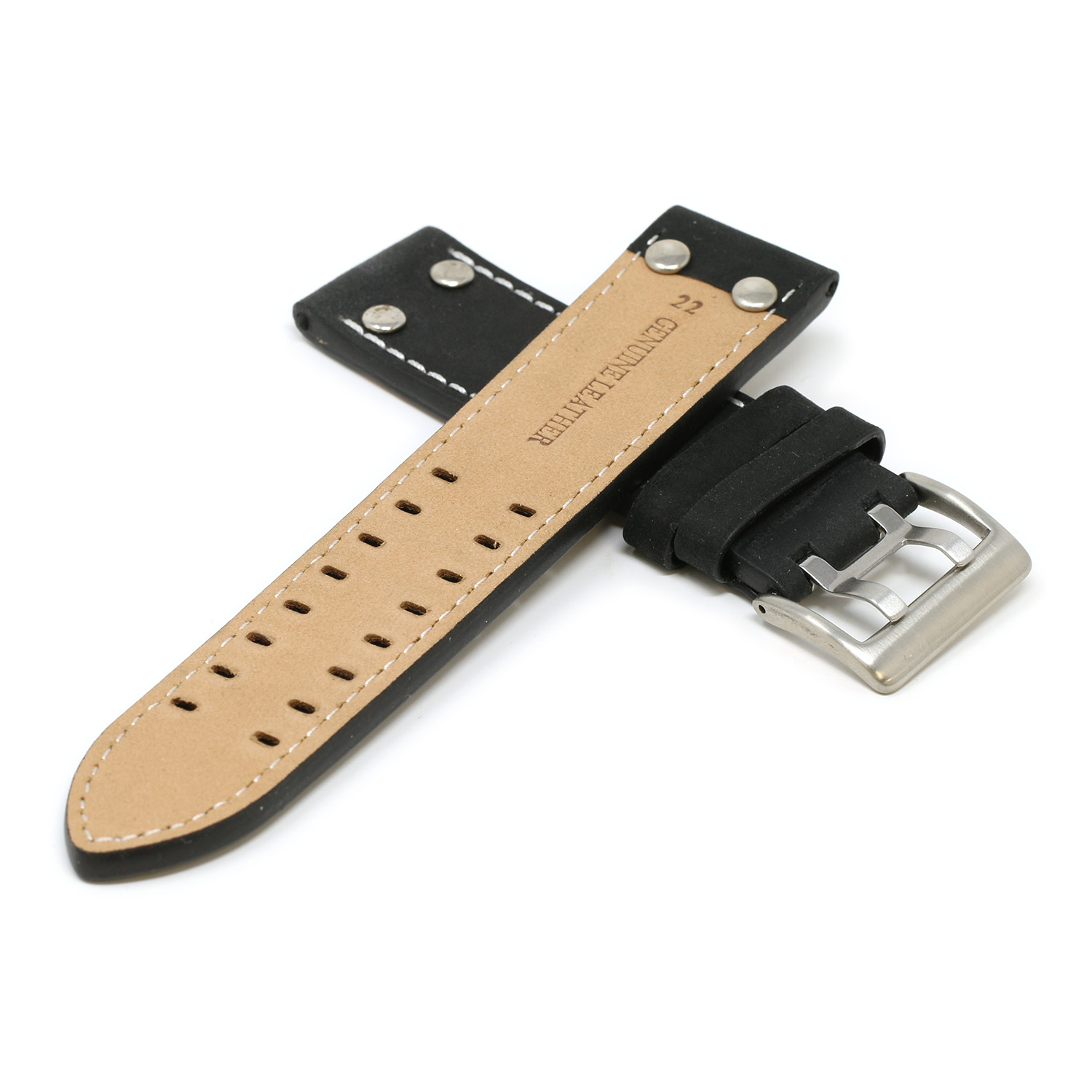 DBLACK ''HLS-OPN1'' 25MM Leather Watch Strap // Compatible With ''HUBLOT''  Watches Only - Without Tools
