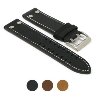 L.ham1.1 Gallery Black StrapsCo Vintage Leather Watch Band Strap For Hamilton Khaki Field