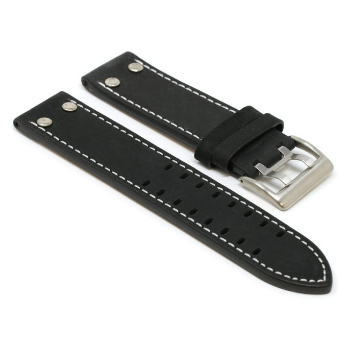 L.ham1.1 Main Black StrapsCo Vintage Leather Watch Band Strap For Hamilton Khaki Field