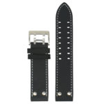 L.ham1.1 Up Black StrapsCo Vintage Leather Watch Band Strap For Hamilton Khaki Field
