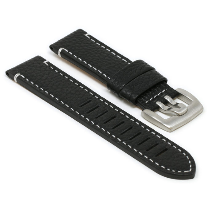 Lmx4.1.23 Angle Black StrapsCo 23mm Textured Leather Watch Band Strap Fits Luminox