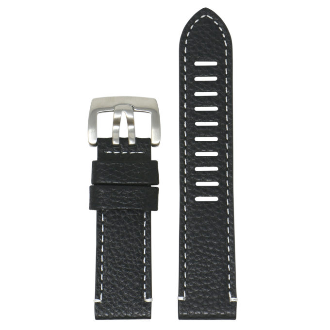 Lmx4.1.23 Main Black StrapsCo 23mm Textured Leather Watch Band Strap Fits Luminox