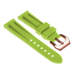 R.pn1.11a.rg Silicone Rubber Strap In Lime Green W Rose Gold Buckle