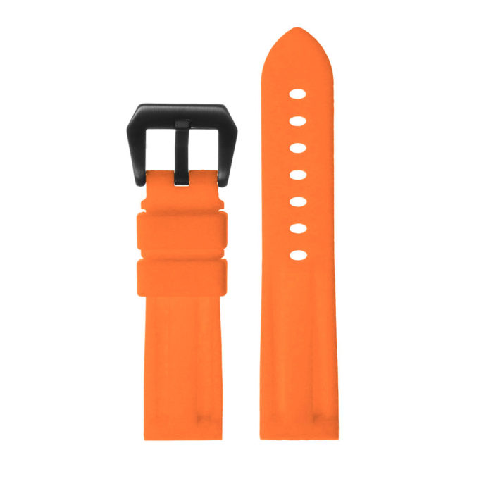 R.pn1.12a.mb Silicone Rubber Strap In Tangerine W Matte Black Buckle 2