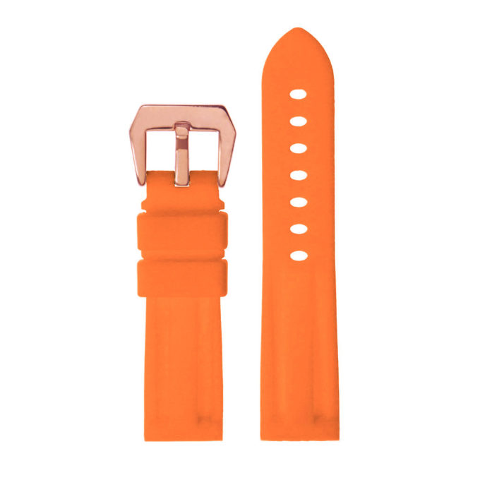 R.pn1.12a.rg Silicone Rubber Strap In Tangerine W Rose Gold Buckle 2