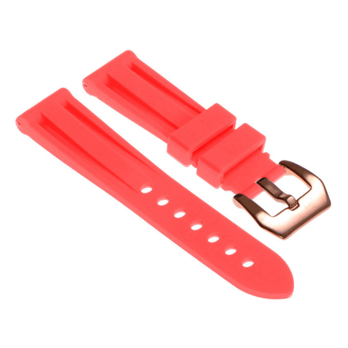 R.pn1.6a.rg Silicone Rubber Strap In Light Red W Rose Gold Buckle