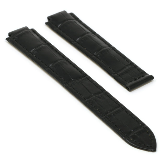 L.crt1.1 Black Angle StrapsCo Croc Embossed Leather Watch Band Strap For Ballon Blue 14mm 16mm 18mm 20mm