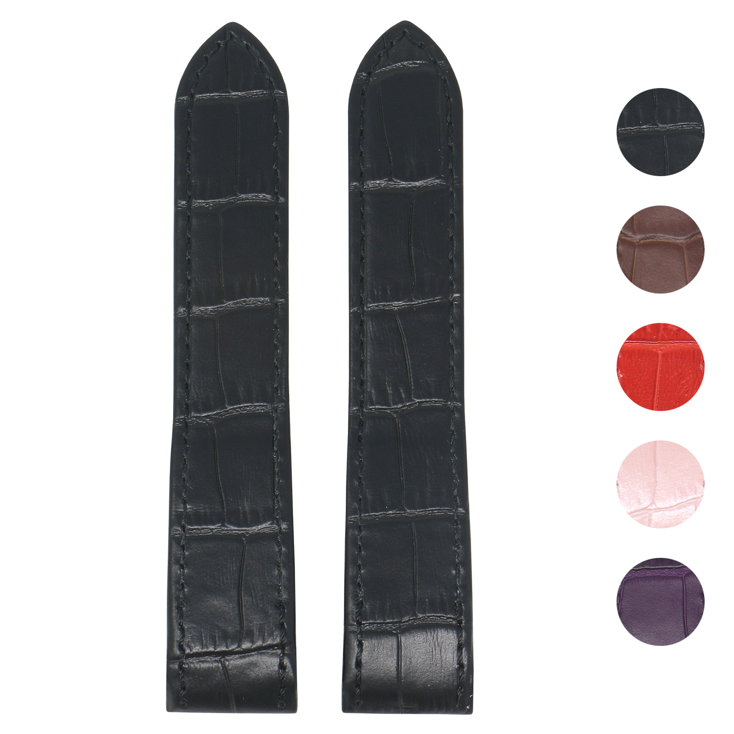 marmor Elastisk Sammensætning Croc Leather Strap for Cartier Santos 100 | StrapsCo