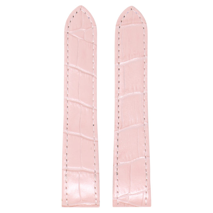 L.crt2.13 Pink Up StrapsCo Croc Embossed Leather Watch Band Strap For Santos 100 20mm 23mm 24mm