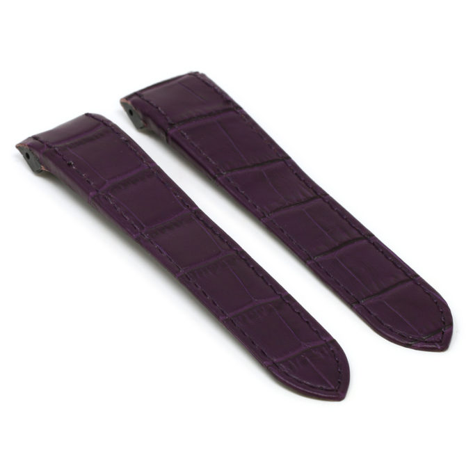 L.crt2.18 Purple Angle StrapsCo Croc Embossed Leather Watch Band Strap For Santos 100 20mm 23mm 24mm
