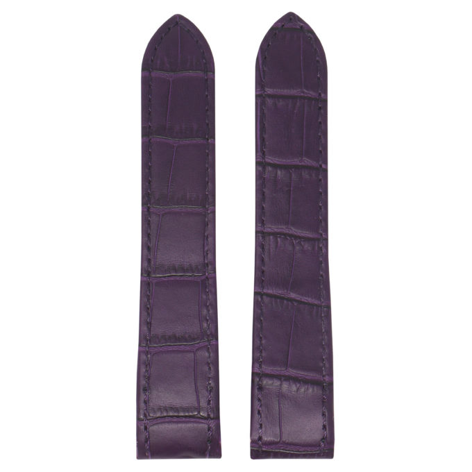 L.crt2.18 Purple Up StrapsCo Croc Embossed Leather Watch Band Strap For Santos 100 20mm 23mm 24mm