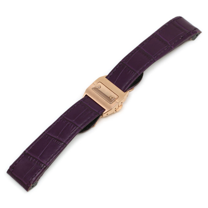L.crt2.18.rg Purple (Rose Gold Buckle) Alt StrapsCo Croc Embossed Leather Watch Band Strap For Santos 100 20mm 23mm 24mm