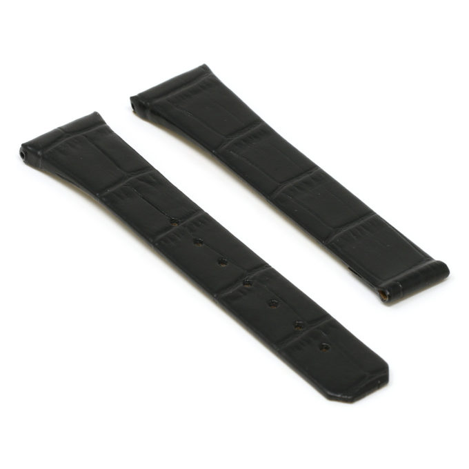 L.om1.1 Black Angle StrapsCo Croc Embossed Leather Watch Band Strap For Constellation 1,2,3