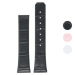 L.om1.1 Black Gallery StrapsCo Croc Embossed Leather Watch Band Strap For Constellation 1,2,3
