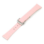 L.om1.13.bs Pink (Brushed Silver Buckle) Alt StrapsCo Croc Embossed Leather Watch Band Strap For Constellation 1,2,3