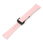 L.om1.13.mb Pink (Black Buckle) Alt StrapsCo Croc Embossed Leather Watch Band Strap For Constellation 1,2,3