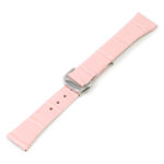 L.om1.13.ps Pink (Polished Silver Buckle) Alt StrapsCo Croc Embossed Leather Watch Band Strap For Constellation 1,2,3