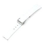 L.om1.22.bs White (Brushed Silver Buckle) Alt StrapsCo Croc Embossed Leather Watch Band Strap For Constellation 1,2,3