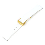 L.om1.22.yg White (Yellow Gold Buckle) Alt StrapsCo Croc Embossed Leather Watch Band Strap For Constellation 1,2,3