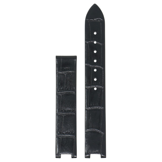 L.om2.1 Black Up StrapsCo Croc Embossed Leather Watch Band Strap For De Ville