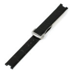 L.om2.1.bs Black (Brushed Silver Buckle) Alt StrapsCo Croc Embossed Leather Watch Band Strap For De Ville