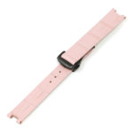 L.om2.13.mb Pink (Black Buckle) Alt StrapsCo Croc Embossed Leather Watch Band Strap For De Ville