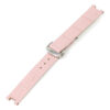 L.om2.13.ps Pink (Polished Silver Buckle) Alt StrapsCo Croc Embossed Leather Watch Band Strap For De Ville