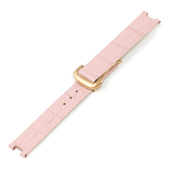L.om2.13.rg Pink (Rose Gold Buckle) Alt StrapsCo Croc Embossed Leather Watch Band Strap For De Ville